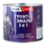 Грунт-эмаль Pufas Decoself 3 в 1 глянцевая серая (1,9 кг)