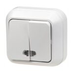 Выключатель о/у Makel 45123, 2 клавиши, 10А, 230В, IP20