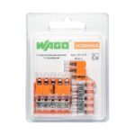 Клемма соед. с рычажком WAGO 221-415 0,14-4 кв.мм (6 шт.)