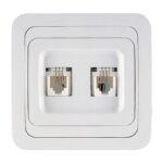 Розетка компьютерная RJ-45 с/у Mimoza 12036, 2 гнезда, IP20
