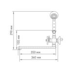 Смеситель для ванны Mix&Fix Soffron 7501-03 с аксессуарами, L- излив 350мм