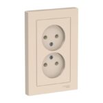 Розетка Atlasdesign SE ATN000220, 2 гнезда, в сборе, б/з, 16А, IP20