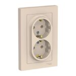 Розетка Atlasdesign SE ATN000224, 2 гнезда, в сборе, с/з, 16А, IP20