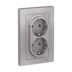 Розетка Atlasdesign SE ATN000324, 2 гнезда, в сборе, с/з, 16А, IP20