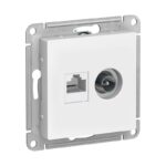 Розетка компьютерная Atlasdesign RJ-45+ TV SE ATN000189, 2 гнезда, 5е, IP20