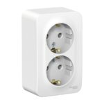 Розетка Atlasdesign Blanca BLNRA010211, 2 гнезда, с/з, 16А, IP20