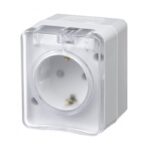 Розетка Atlasdesign Profi ATN540145, 1 гнездо, с/з, з/ш и крышкой, 16А, IP54