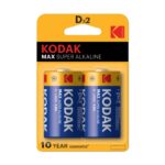 Батарейка алкалиновая Kodak, тип LR20/D, 1,5В (уп. 2 шт.)