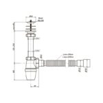 Сифон бутылочный Orio А-32059, 1 1/4"х40мм, решетка d=63мм